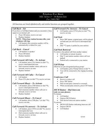 Dterm E Series Manual