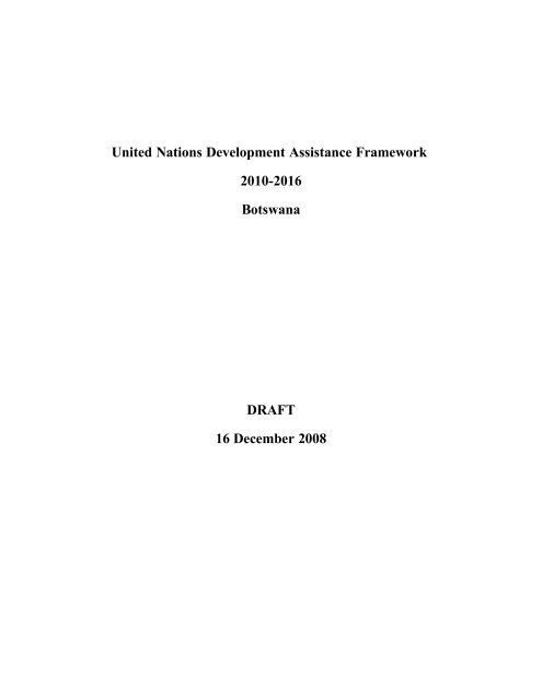 United Nations Development Assistance ... - UNFPA Botswana