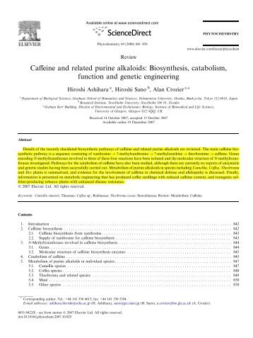 Caffeine and related purine alkaloids: Biosynthesis ... - iGEM 2012