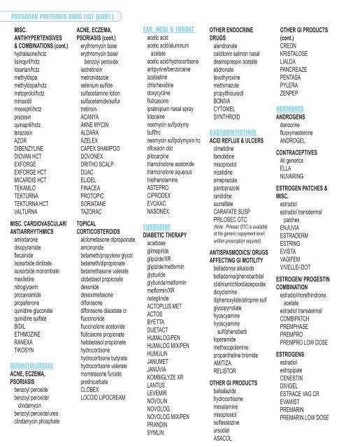 Physician Preferred Drug List - Catalyst Rx