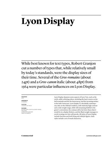 Lyon Display family - Commercial Type