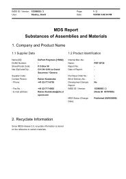 MDS Report Substances of Assemblies and Materials