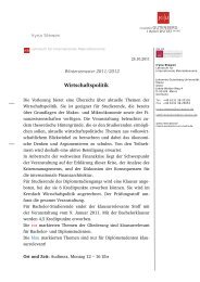 Wirtschaftspolitik - Johannes Gutenberg-UniversitÃ¤t Mainz