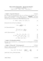 Theoretische Physik III â Quantenmechanik I