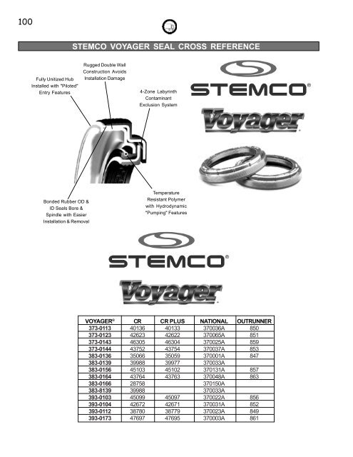 Stemco Wheel Seal Cross Reference Chart