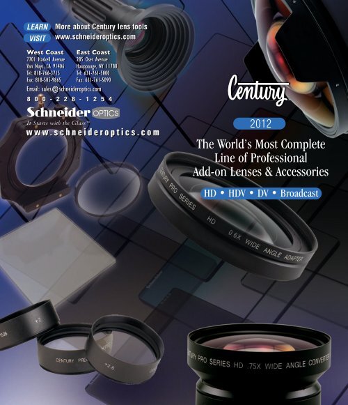Century Pocket Booklet - Schneider Optics