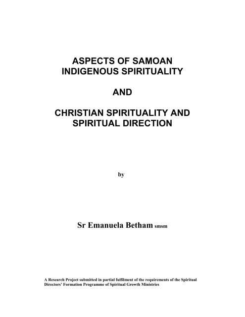 aspects of samoan indigenous spirituality and christian spirituality