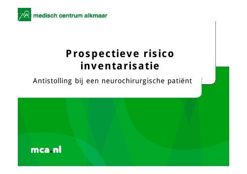 PRI-presentatie van antistolling - VMS