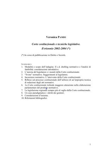 Corte Costituzionale e tecniche legislative. Il triennio 2002