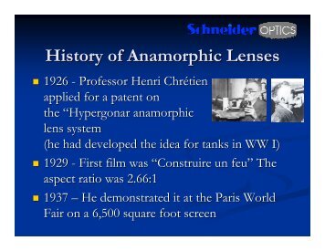 History of Anamorphic Lenses - Schneider Optics