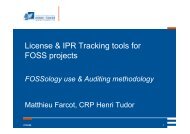 License & IPR Tracking tools for FOSS projects - Profoss