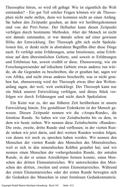 rudolf steiner gesamtausgabe vortrÃ¤ge - Freie Verwaltung des ...