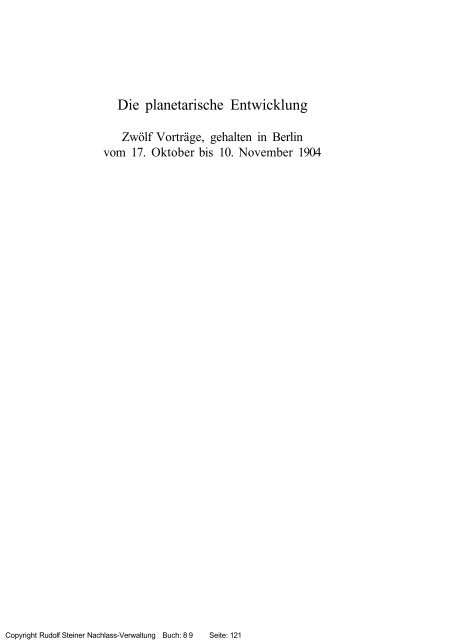 rudolf steiner gesamtausgabe vortrÃ¤ge - Freie Verwaltung des ...