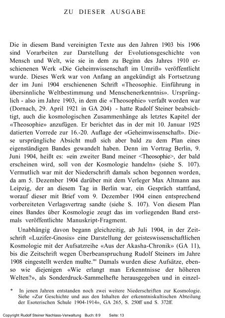 rudolf steiner gesamtausgabe vortrÃ¤ge - Freie Verwaltung des ...