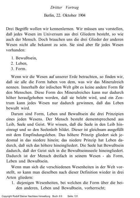 rudolf steiner gesamtausgabe vortrÃ¤ge - Freie Verwaltung des ...