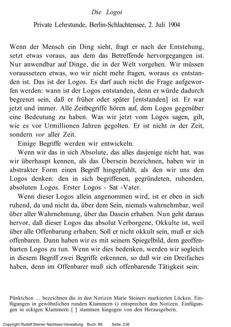 rudolf steiner gesamtausgabe vortrÃ¤ge - Freie Verwaltung des ...