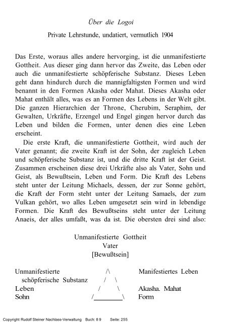 rudolf steiner gesamtausgabe vortrÃ¤ge - Freie Verwaltung des ...