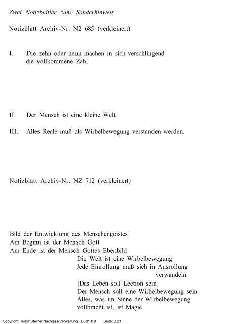 rudolf steiner gesamtausgabe vortrÃ¤ge - Freie Verwaltung des ...