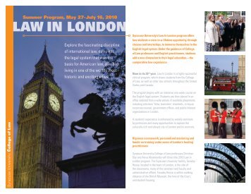 LAW IN LONDON - Syracuse University College of Law