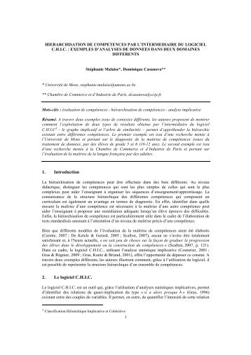 hierarchisation de competences par l'intermediaire du ... - admee 2012