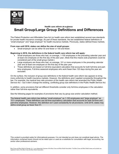 Small Group/Large Group Definitions and Differences