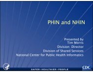 PHIN and NHIN - National Committee on Vital and Health Statistics