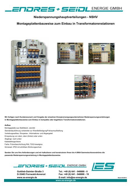 NSV 2013 - Endres + Seidl Energie GmbH