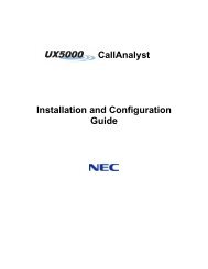 Installation and Configuration Guide - NEC UX5000