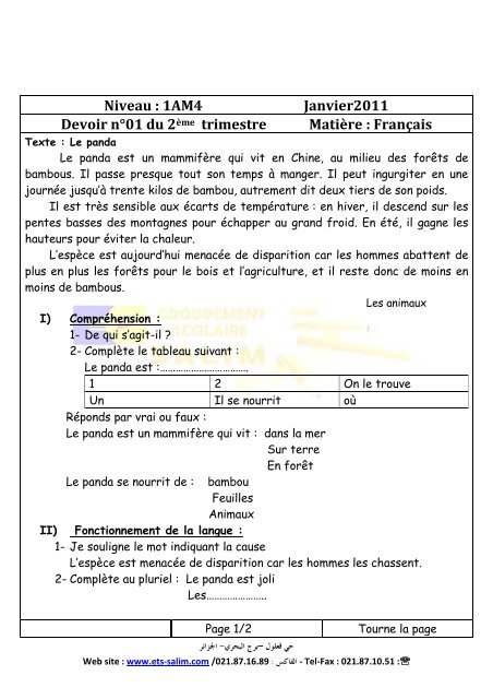 Devoir Franãais 4