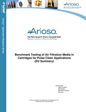 Benchmark Testing of Air Filtration Media in Cartridges for Pulse ...