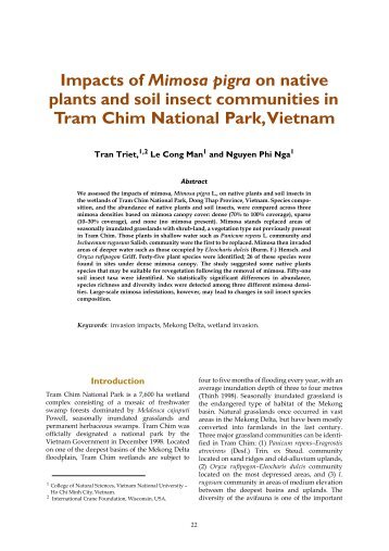 Impacts of Mimosa pigra on native plants and soil ... - Weeds Australia