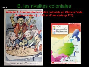 B. les rivalitÃ©s coloniales