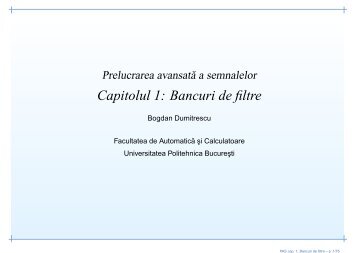 Capitolul 1: Bancuri de filtre