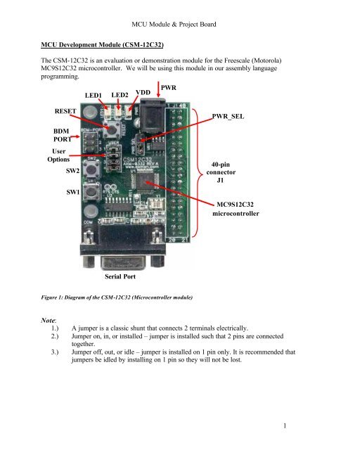 MCU Module & Project Board 1 MCU Development Module (CSM