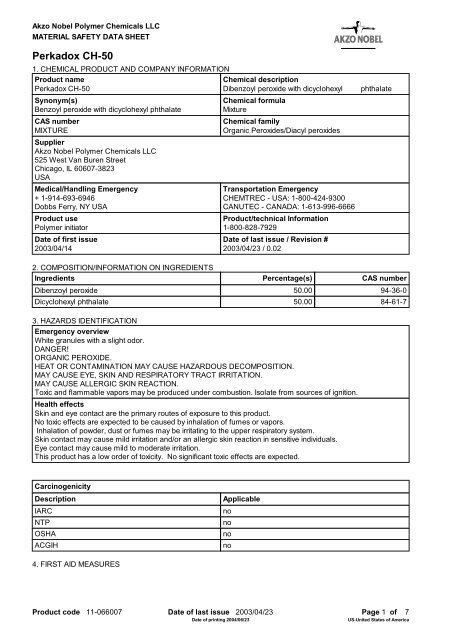 Perkadox CH-50 - msds@NAComposites.com