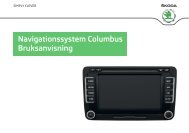 Navigationssystem Columbus Bruksanvisning - Skoda Auto