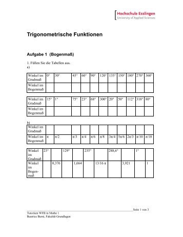 Trigonometrische Funktionen