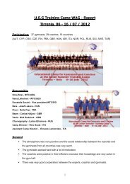 U.E.G Training Camp WAG - Report Tirrenia, 06 - 16 / 07 / 2012