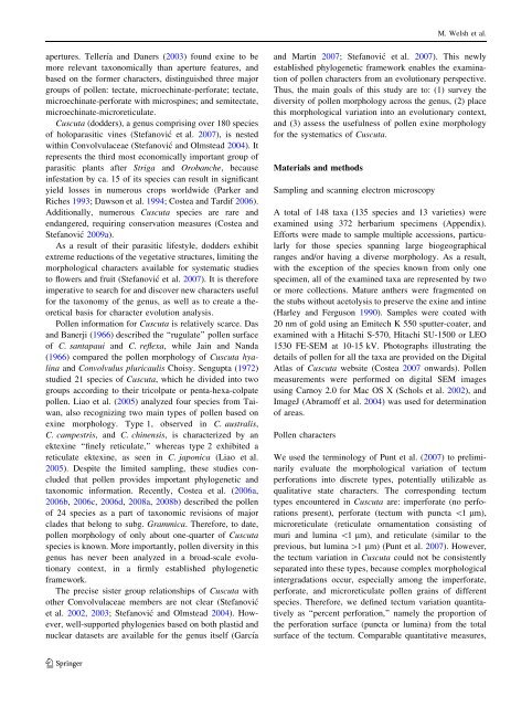 Pollen evolution and its taxonomic significance in Cuscuta (dodders ...