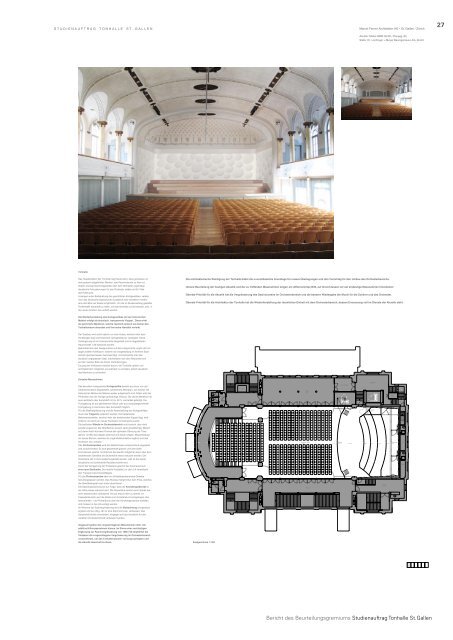 Tonhalle St.Gallen Verbesserung an der Bühne und Akustik