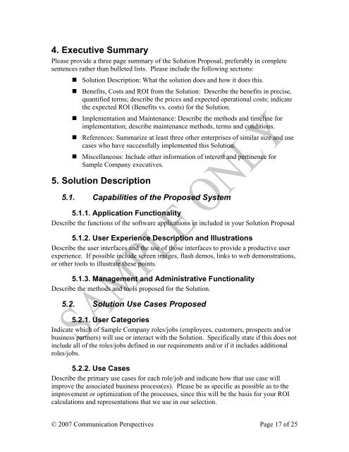 UC RFP Template Sample - UCStrategies.com