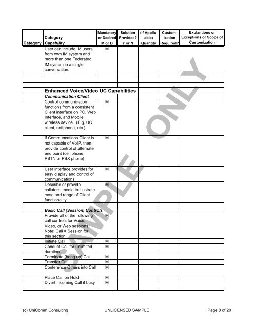 UC RFP Template Sample - UCStrategies.com