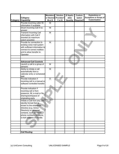 UC RFP Template Sample - UCStrategies.com