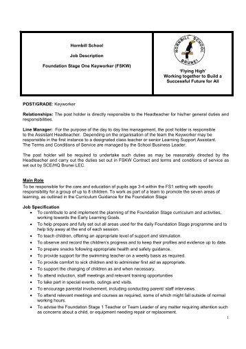 Keyworker's Job Description - Hornbill School