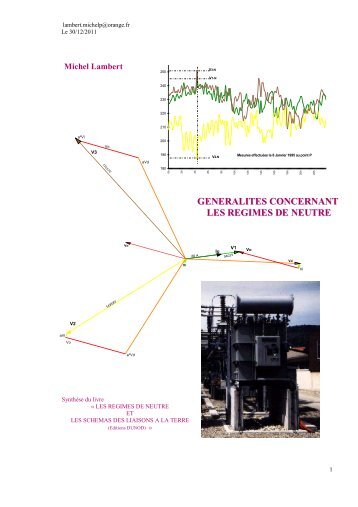 GENERALITES CONCERNANT LES REGIMES DE NEUTRE