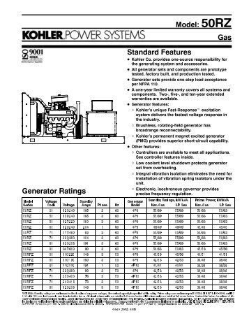 Spec Sheet, 50RZ (G4-29)