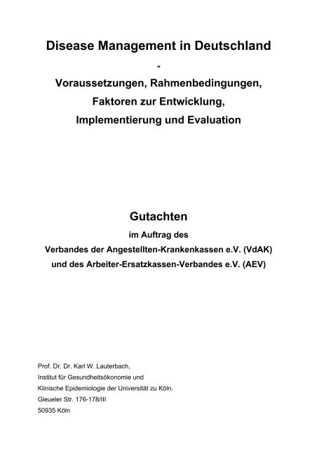 Disease Management in Deutschland