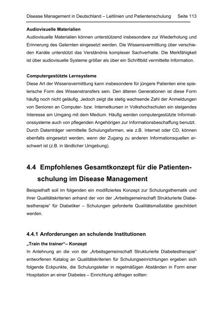 Disease Management in Deutschland