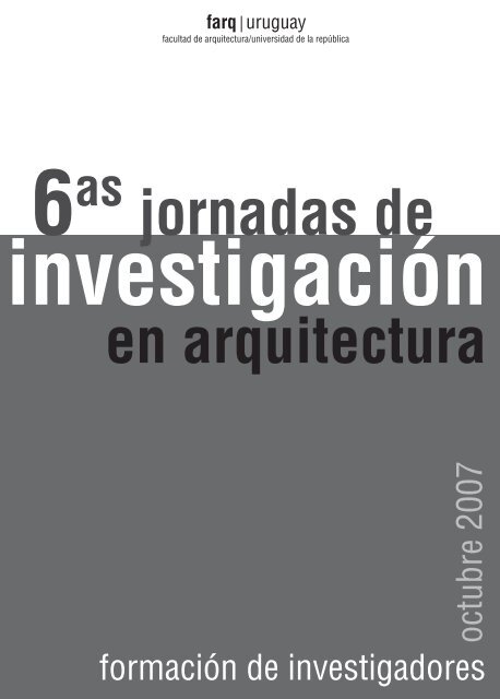 en arquitectura jornadas de - Facultad de Arquitectura