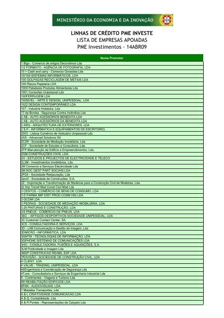 Tabelas para Webste MEI_v03